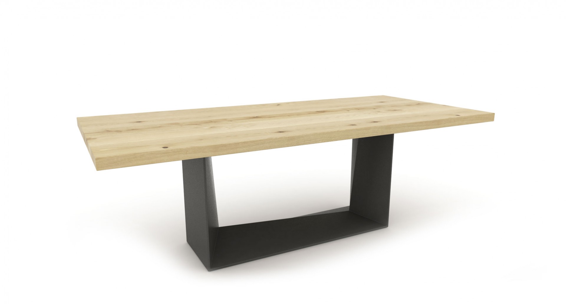 Jedálenský stôl MATE, masívny dub + čierna oceľ, jedálenský stôl z masívneho dreva, masívny dubový stôl, masívny drevený stôl cubica