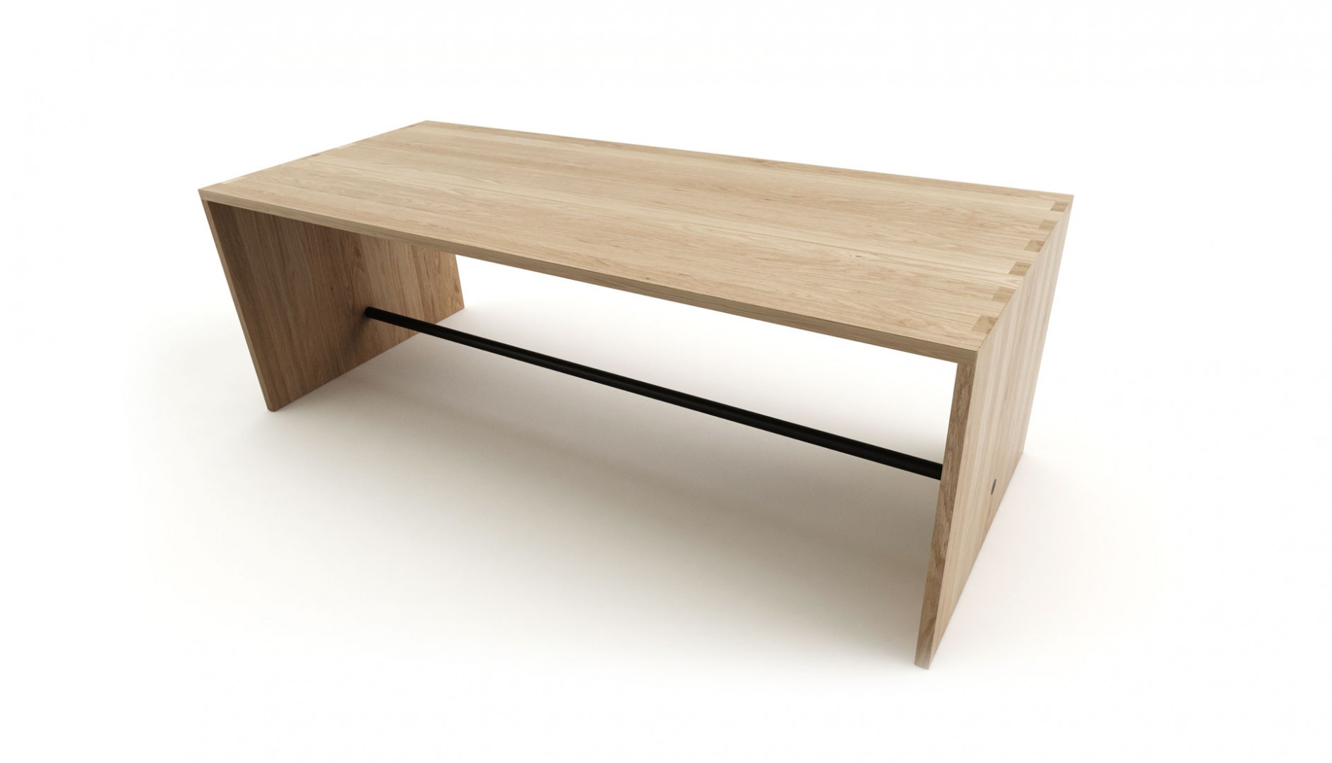 Masívny jedálenský stôl PLAN z dubového dreva, dubový minimalistický stôl, masívny dubový jedálenský stôl